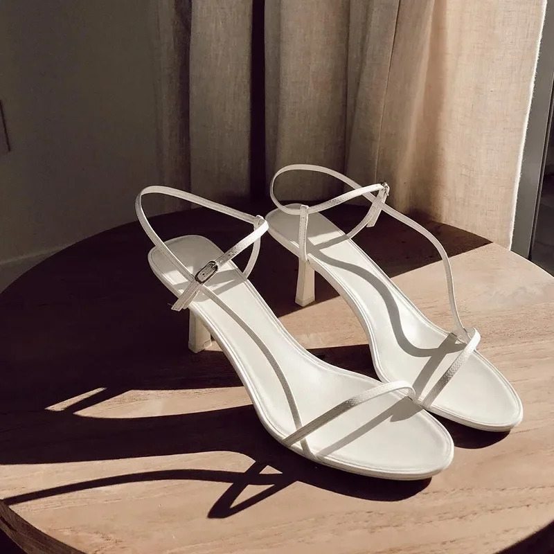 Womens Sandals Kitten Heel Thin Belt Thin Heel French Pumps Sandals Fairy Style Summer High Heel Fashion Sexy Style 250109