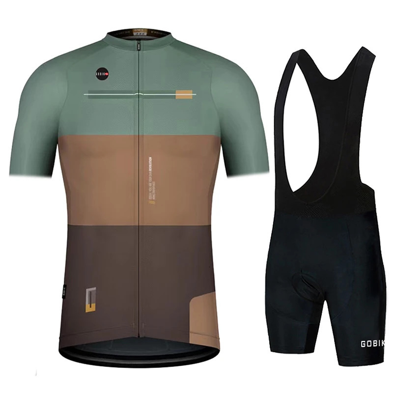 Gobikful Summer Cycling Jersey Set Man Short Sleeve Mountain Bike Cycling Wear Triathlon Bicycle Clothing MTB Bike Shirts 250117