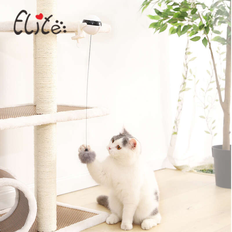 Auto Retractable Yo-Yo Ball - Interactive Feline Entertainer Featuring Bouncing Action for Indoor & Outdoor Use