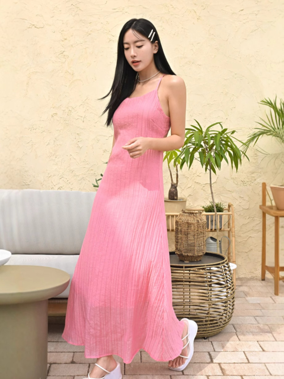 G3200 New style suspender sexy backless dress slim waist holiday beach long dress