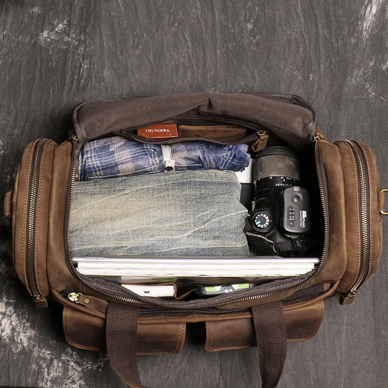 Home>Tags>Luokir Crazy Horse Leather Handbag>Genuine Leather Mens Shoulder Cross Bag 250109