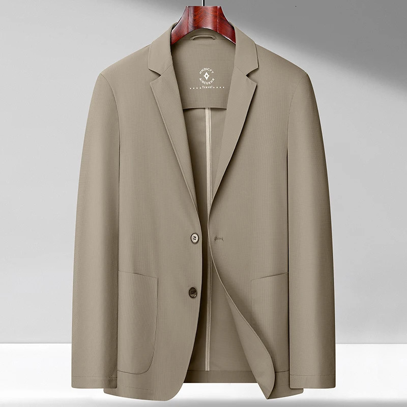 High-end Fashion No Lining West Spring and Summer Light Breathable Smooth Light Leisure Sunscreen Suit Jacket Men 250109