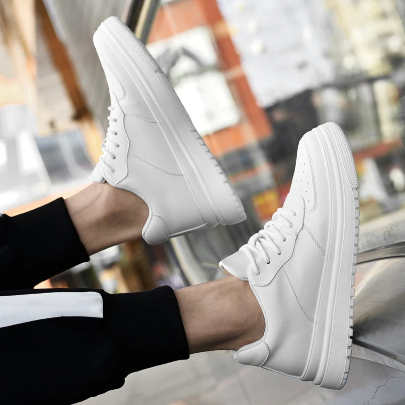 Lift Sneakers Man Elevator Shoes Height Increase Insole 8cm White Taller Shoes Men Leisure Fashion Comfortable Breathable Sports 250113