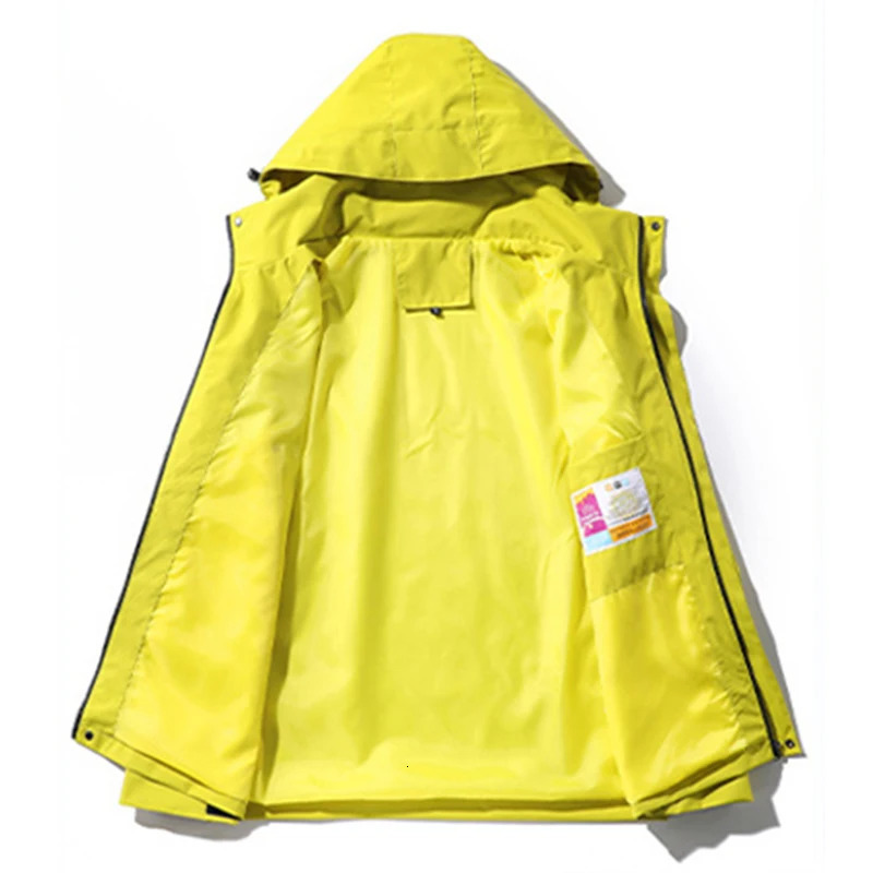 Mens Autumn Waterproof Hiking Climbing Jacket Unisex Windbreaker Outdoor Casual Camping Fishing Coat Detachable Hat Jacket Man 250116