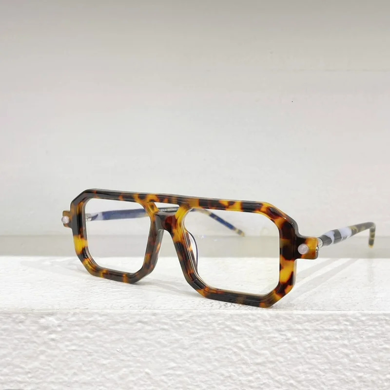 Personalized Fashion Sunglasses Mens Double Beam Square Large Frame Acetate Handmade UV400 Womens SUNGLASSES 250117