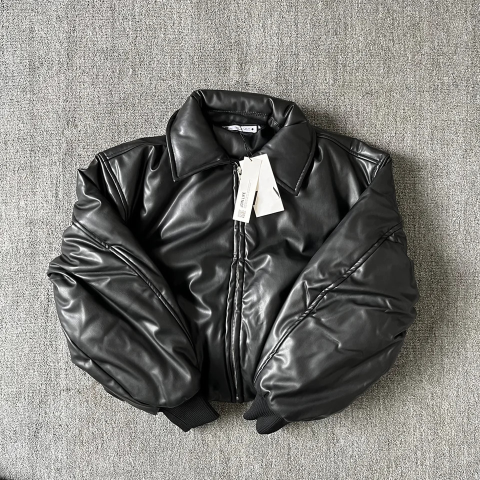 ZA2024 autumn womens clothing style simple and slim fit casual personality street loose thick leather short jacket 250115