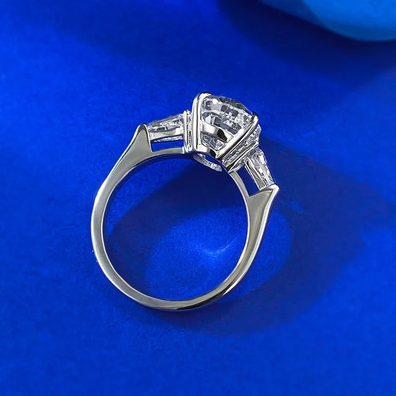 Chram Oval 4CT Lab Diamond Ring 100 Real 925 Sterling Silver Party Wedding Band Rings for Women Engagement Jewelry 250110