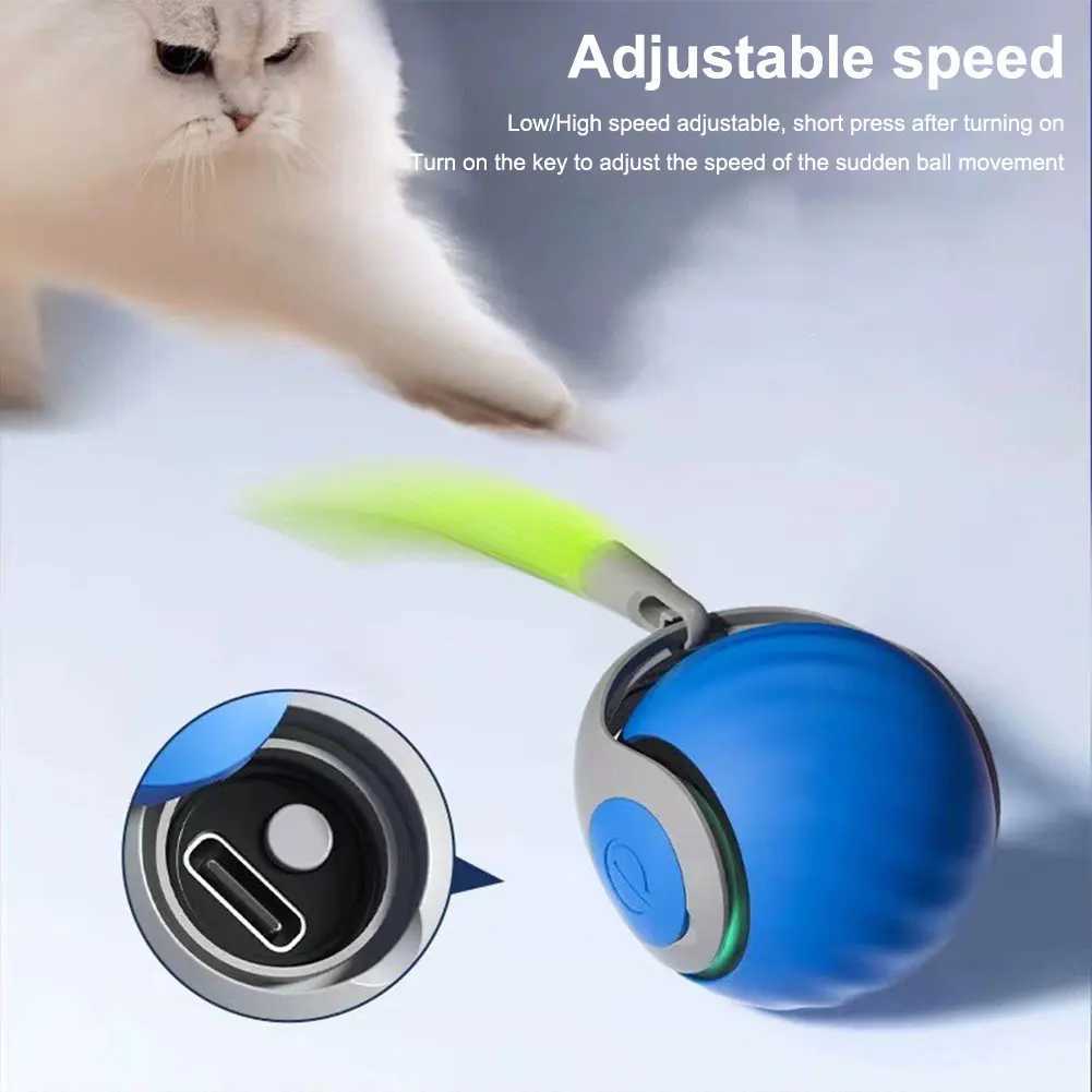 Speedy Tail 2.0 Cat Toys Generation Interactive Toy Ball For Cat 2 Speed Adjustment Automatic Moving Ball with Replacement Tail Y250412