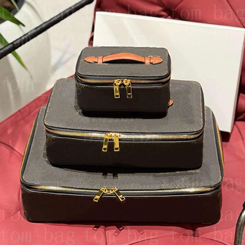 Designer Trousse Maquillage Boîte de Rangement Vintage Voyage Étui Zippé Cuir Trousse à Bijoux Sac de Maquillage Trousse de Toilette Boîte à Bijo