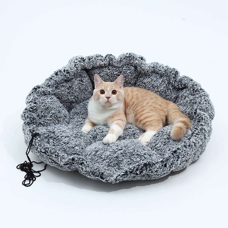 Dual-Purpose Pet Plush Flower Bed, Deep Sleep Bed for Winter, Warm, Comfortable, and Soft Round Pet Bed