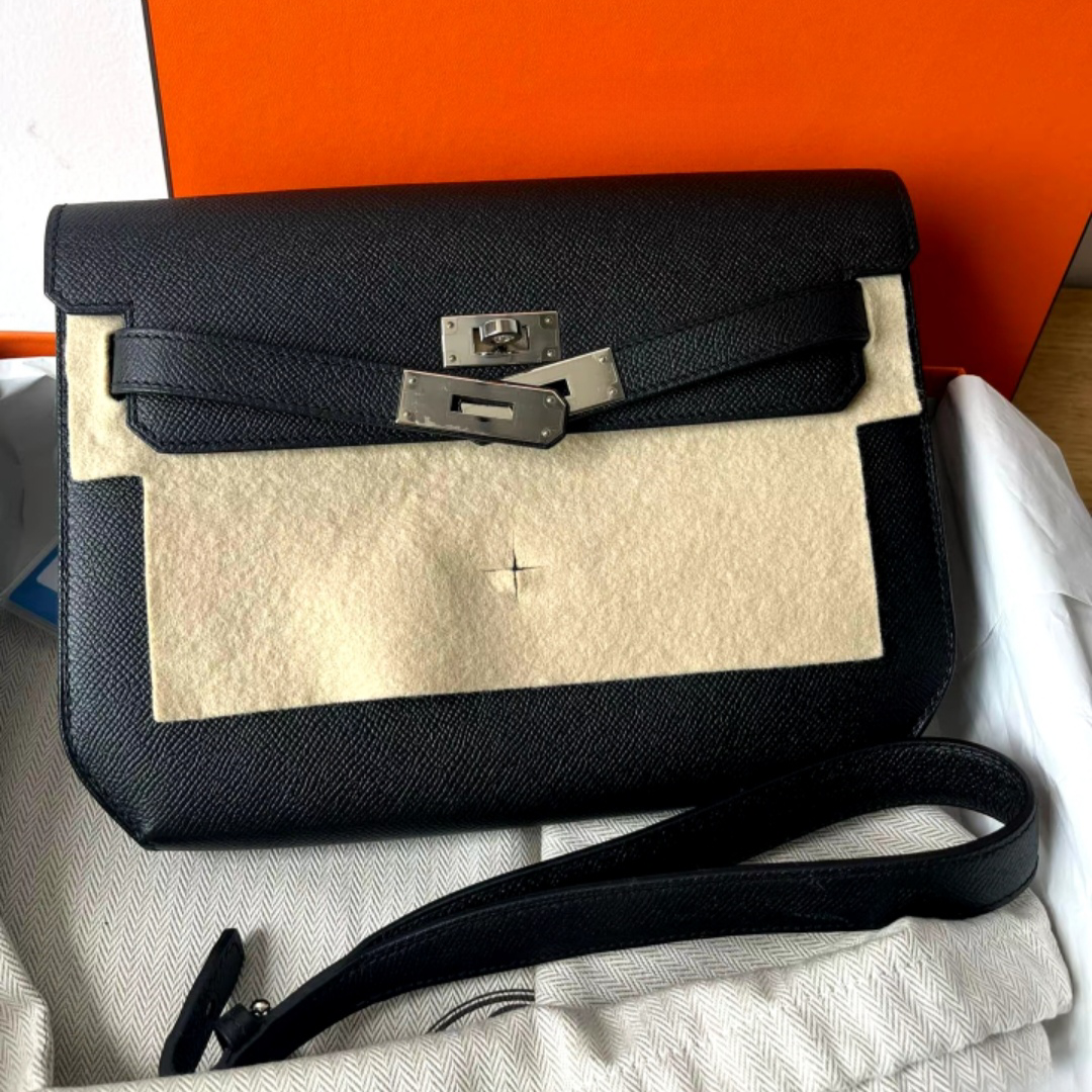 Handmade Designer Briefcases Luxury Business Bag Fashion Clutch Bag Depeches25 Detachable Lange Strap in French original leather with Palladium hardware