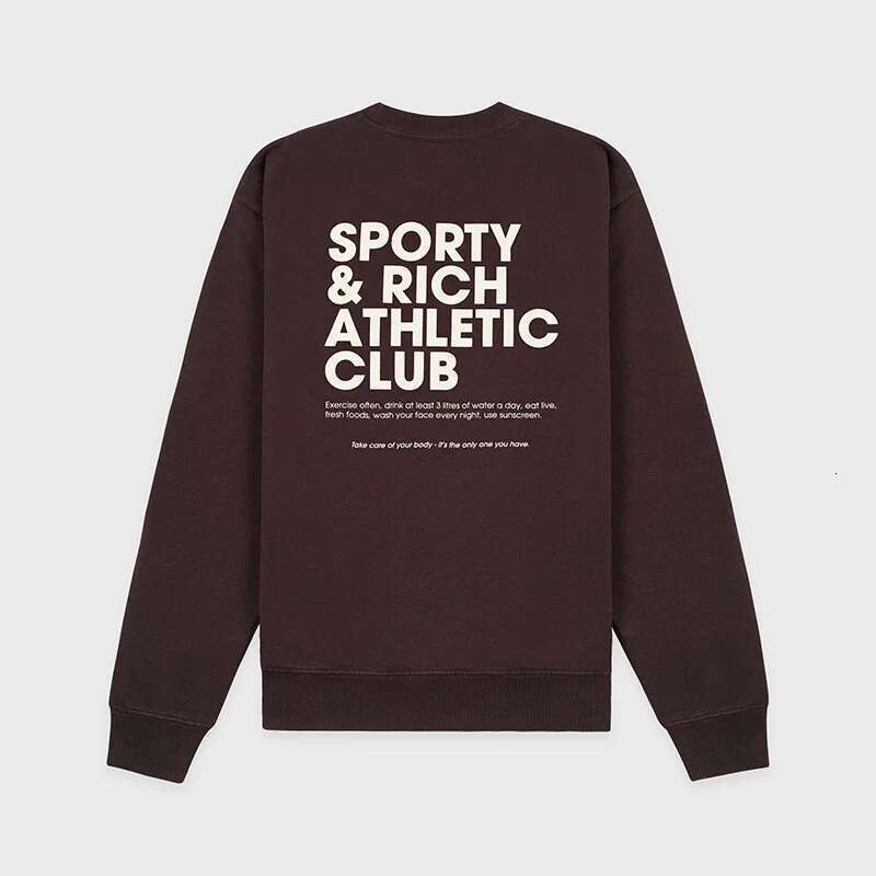 Autumn Winter New North American Niche Sporty&Rich Front And Back Letter Printed Fleece Round Neck Women's Hoodie