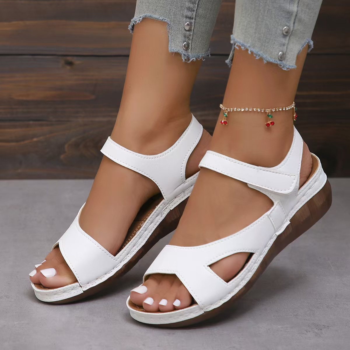 New summer sandals reinforced seam fish mouth platform women's shoes 36-43 free shipping increased footwear