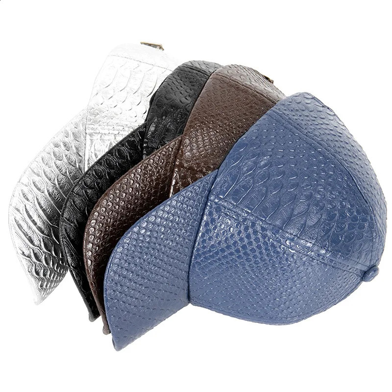 Men Women Novel Pattern PU Leather Punk SunShade Baseball Cap Spring Sport Sunscreen Hip Hop Dance Adjustable Hat U13 241230