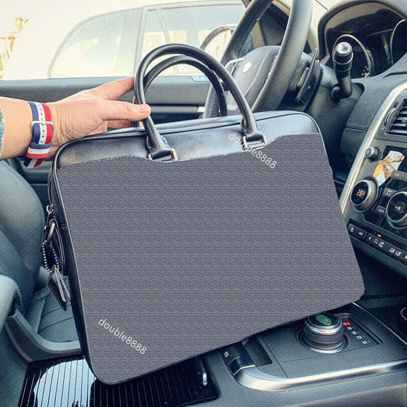 Classic Designer Men Shoulder Briefcase Black Leather Handbag Luxury Business Man Laptop Bag Messenger Bags with dust bag Brief Case Vintage crossbody work bag