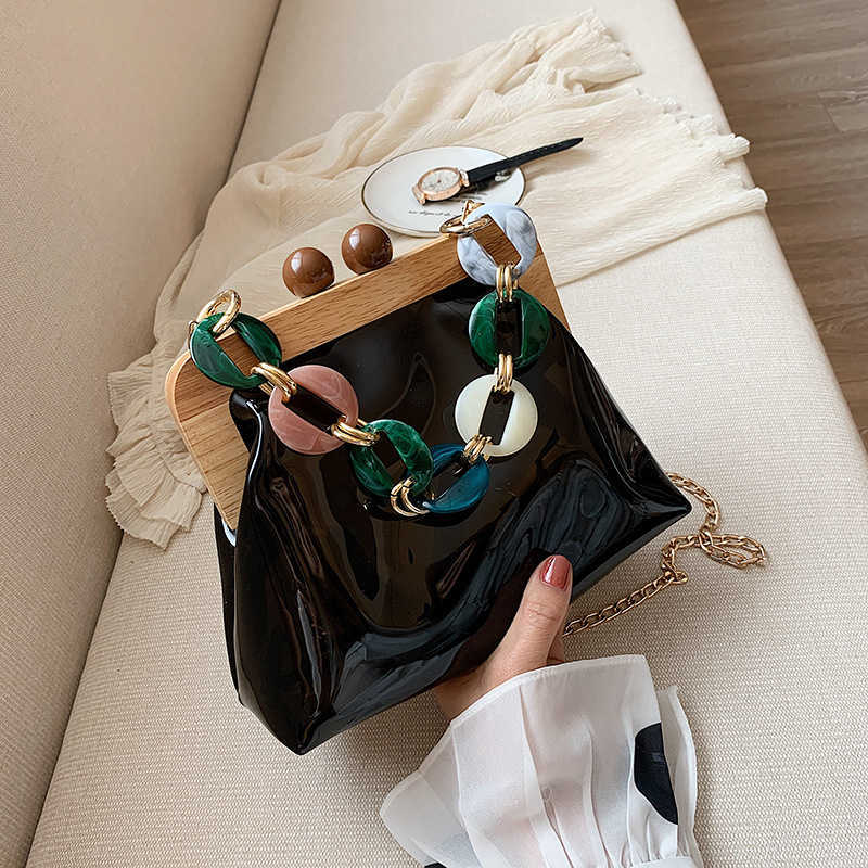 Transparent Beach Bag for Women | 2024 hot Chain Crossbody & Handheld, Versatile, Clip Closure