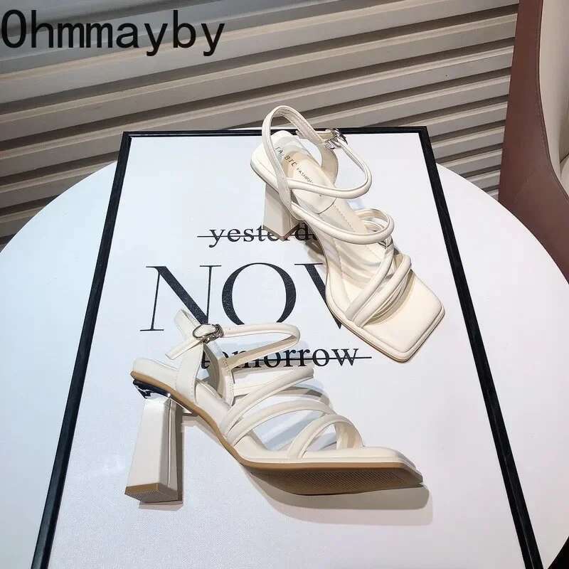 Designer Summer Women Sandals Fashion Elegant Narrow Band Shoes Ladies Outdoor Party Dress High Heel Sandalias