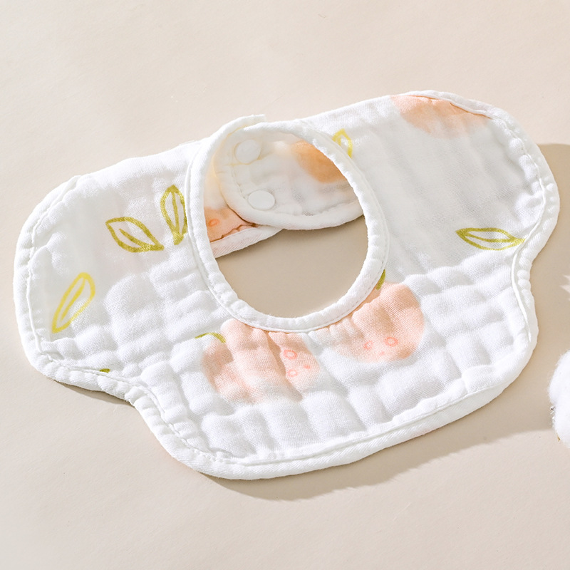 Pure cotton baby bib 360 degree six layer newborn baby gauze petal bib