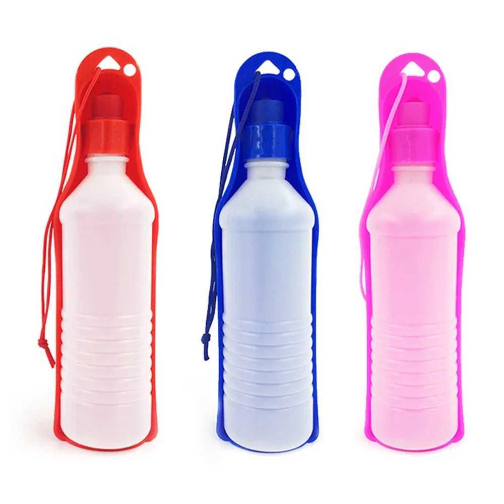 250/500ml pet cat and dog water bottle foldable portable beverage bottle travel outdoor beverage bowl Y250319