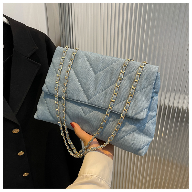 2025 Designer Fashion Woman 3 Handbag Denim Shoulder Briefcase Messenger Bags Large Capacity Work Study Street Blue Tote Bag Purses