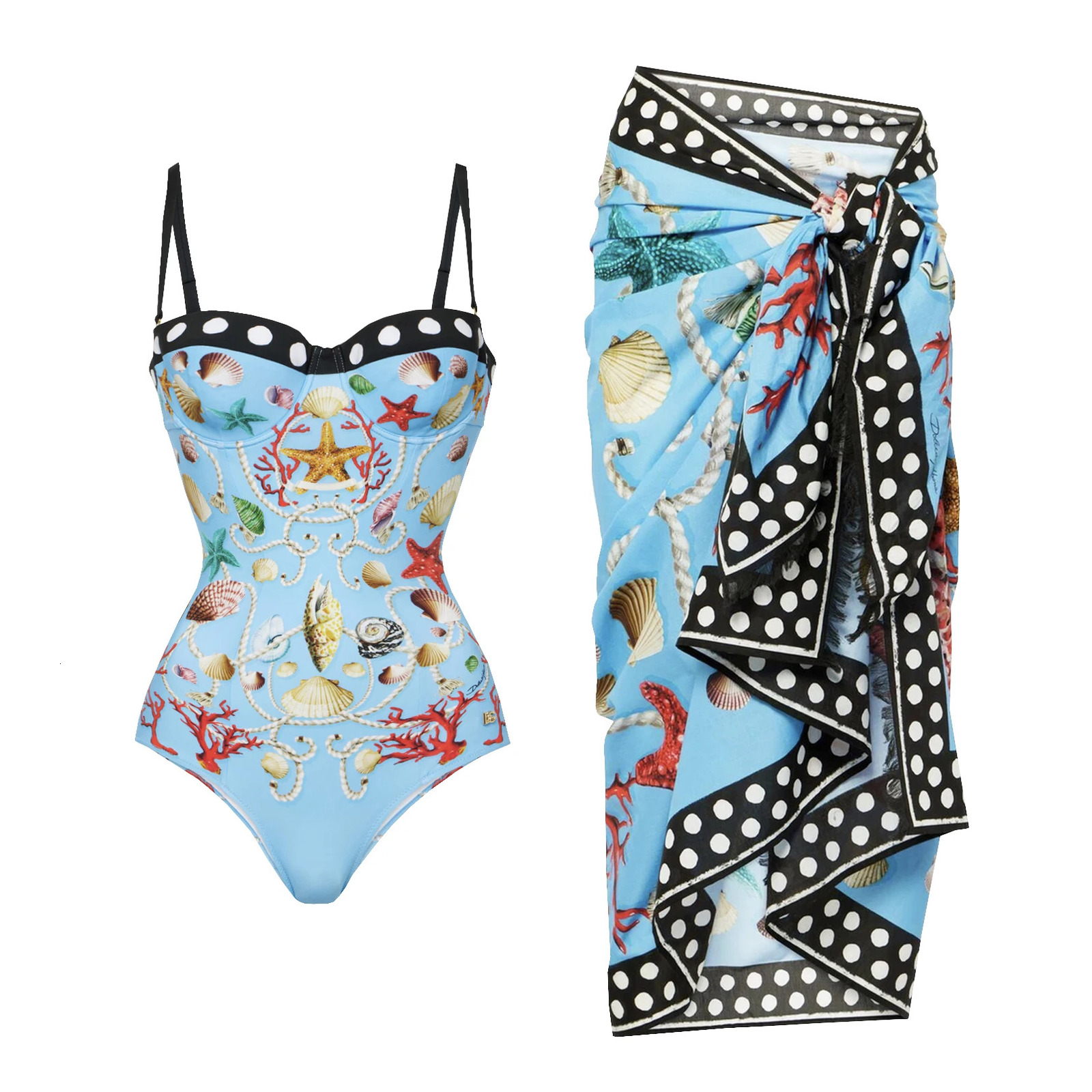 Push Up One Piece Swimsuit With Cover Up Sexy Swimwear Women 2025 Printed Swim Suits Female Bikinis Sliming Bodysuit Beachwear 250116