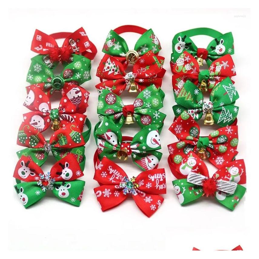 Apparel Accessories 50Pcs Christmas Bow Tie Dogs Pets Samll Cat Puppy Bowties For Small Drop Delivery Pet Supplies Dhqkn