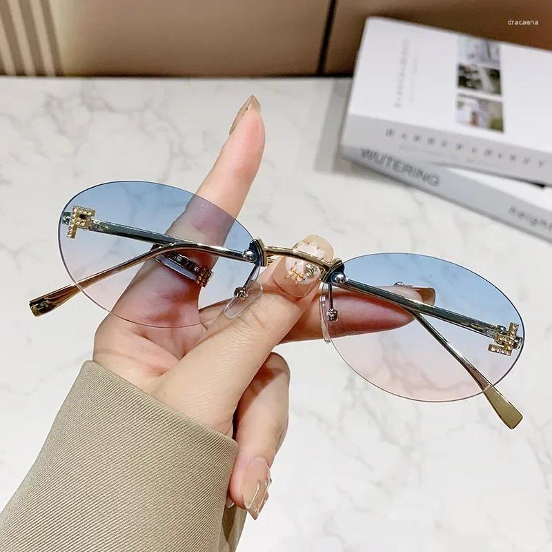 Sunglasses Ins 2025 Luxury Designer UV400 Women Girls Men Trendy Oval Sun Glasses Ladies Vintage Female Round Gafas De Sol