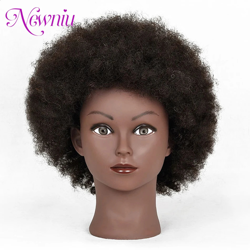 Afro Mannequin Heads With Hair With Adjustable Tripod Hairdressing Dolls Training Head For Practice Styling Braiding 250114
