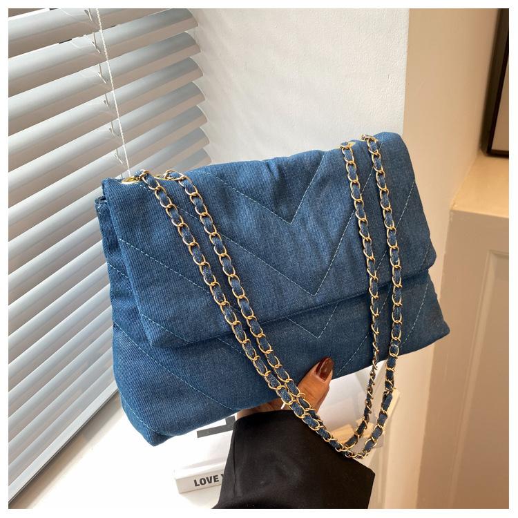 2025 Designer Fashion Woman 3 Handbag Denim Shoulder Briefcase Messenger Bags Large Capacity Work Study Street Blue Tote Bag Purses