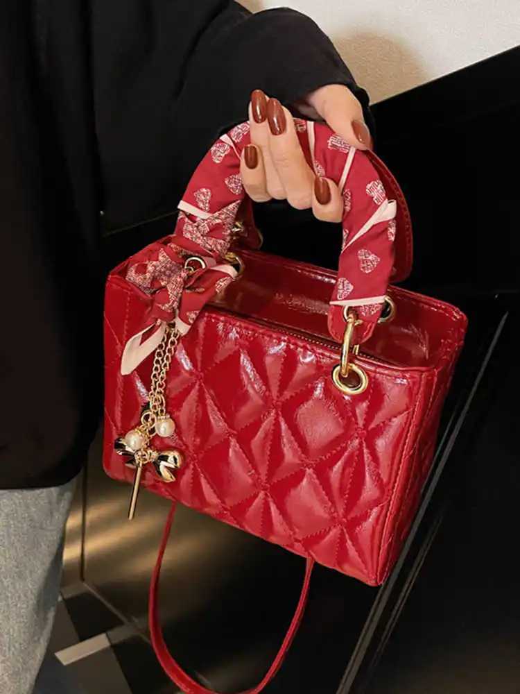 Small Square Bag Red Handbag For Wen Spring Autumn Fiable Design Single Shoder Crossbody Bag High-end Handheld Bags Z250120