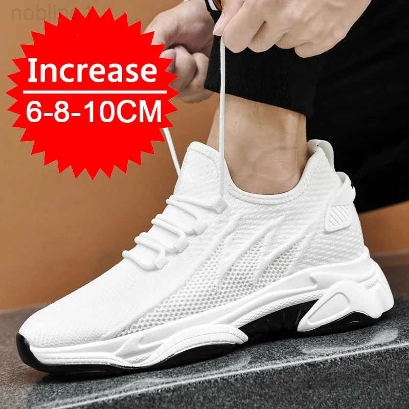 Men Sneakers Elevator Shoes Hidden H Breathable Heightening Shoes For Men Increase Insole 6-8-10CM Mens Casual Height Shoes Z250120