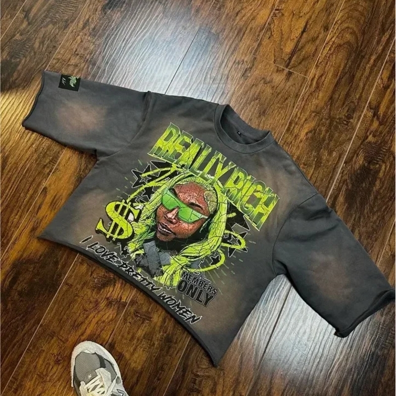 Streetwear Y2K Long Sleeves T Shirt Hip Hop Stripe Printing Loose Sweatshirt Men Women Pure Cotton Round Neck T Shirt Tops 241231