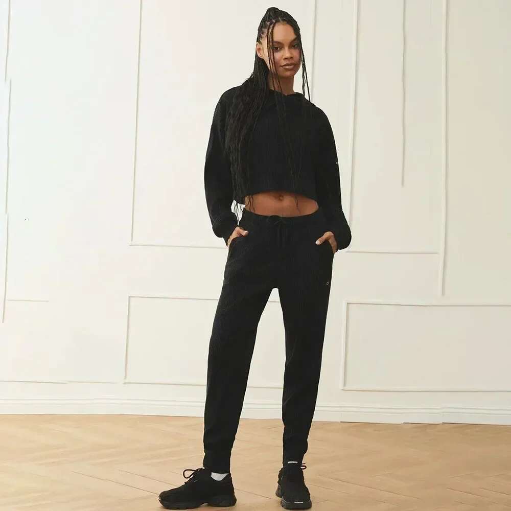 Set MUSE HOODIE SWEATPANT Short Side Split Top Sweat Shirt Loose Women's Hooded Yoga Ribbed Gym Workout Suit For Women