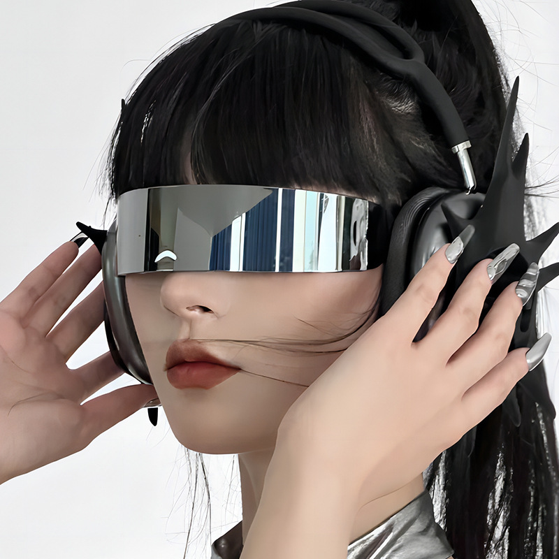 fashion Cyberpunk futuristic integrated sunglasses, personalized sunglasses