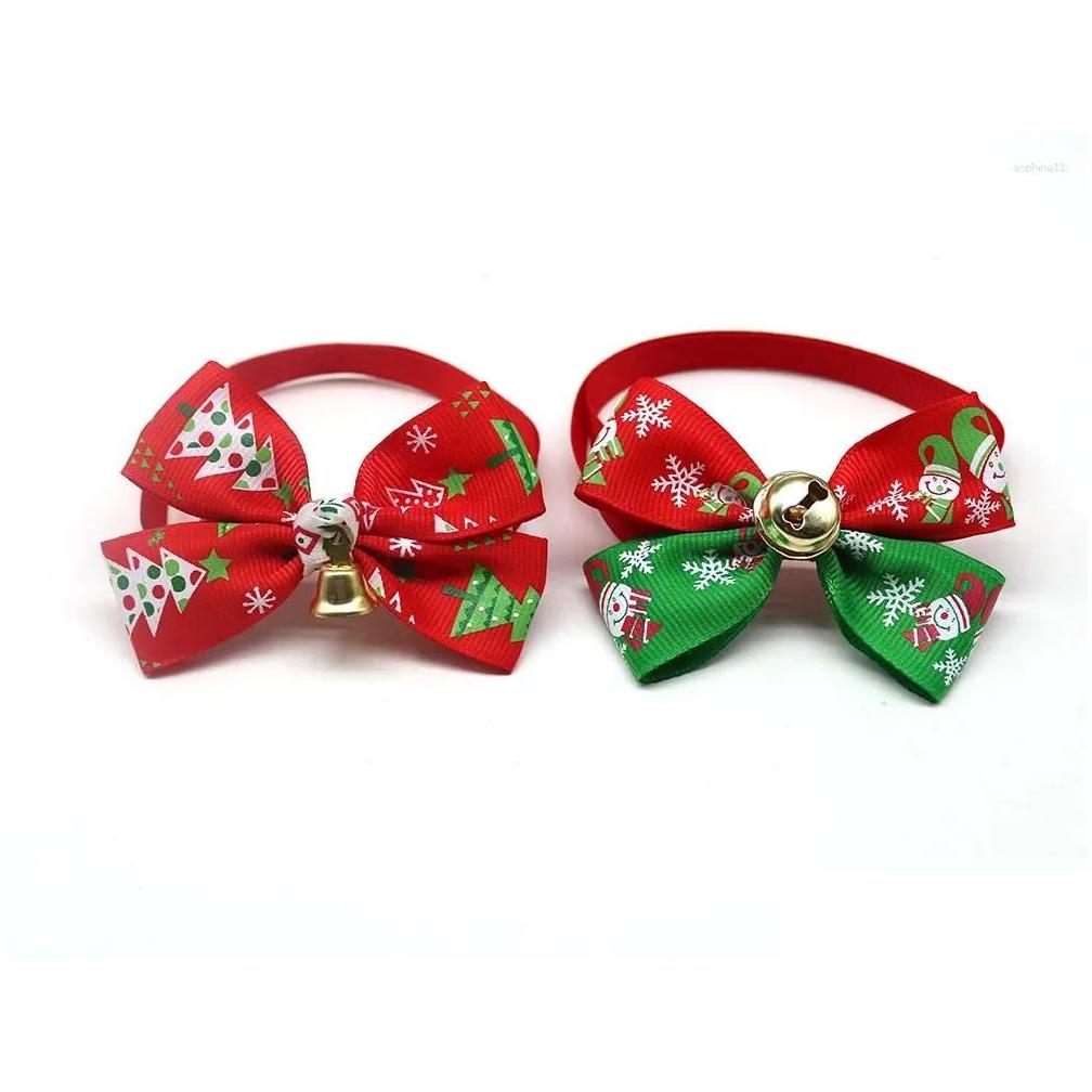 Apparel Accessories 50Pcs Christmas Bow Tie Dogs Pets Samll Cat Puppy Bowties For Small Drop Delivery Pet Supplies Dhqkn