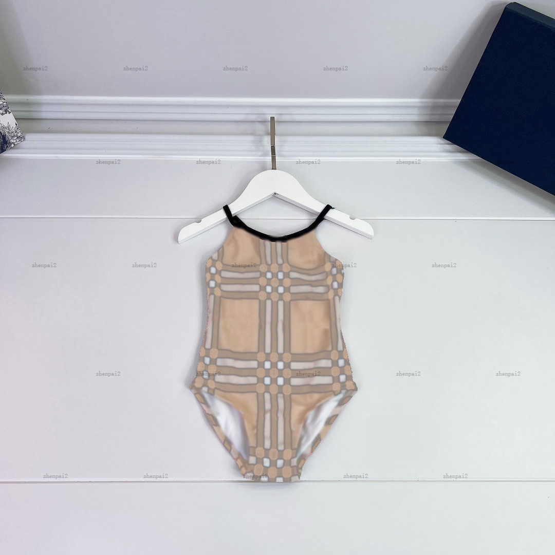 Luxury girls swimwear Multiple styles child Beach Bikinis kids designer clothes Check printing one-pieces swimsuit summer baby swimwears