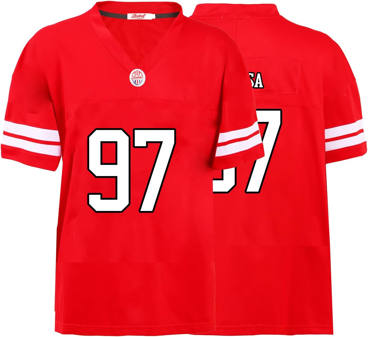 Hot sale Custom Mens/Youth Football ed T-Shirt for Sports Fan Red/White No Brand/s Free shipping