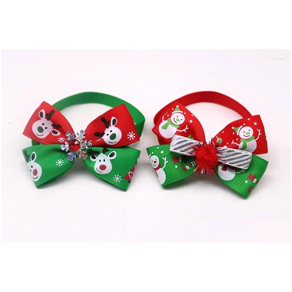 Apparel Accessories 50Pcs Christmas Bow Tie Dogs Pets Samll Cat Puppy Bowties For Small Drop Delivery Pet Supplies Dhqkn