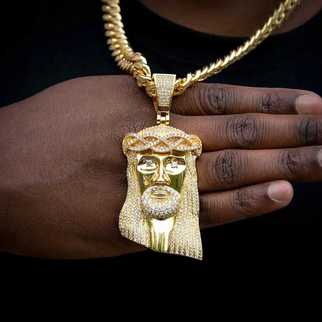 2025 Designer pendant Solid S925 Silver Iced Out Moissanite Vvs Diamond Jesus Head Sliver Necklaces Men Pendant Christian Jewelry