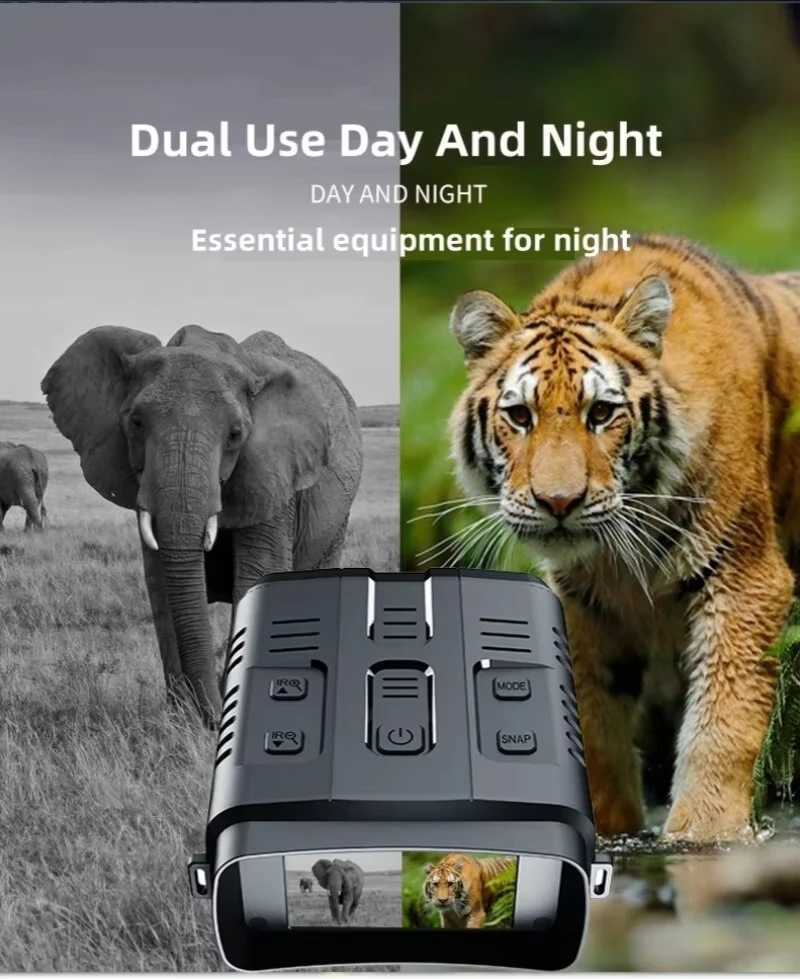 4K Night Vision Binoculars Device 10x Digital 800m Full Dark 8W Infrared WiFi Tescope Goggs For Cam Hunting Video Record W250116