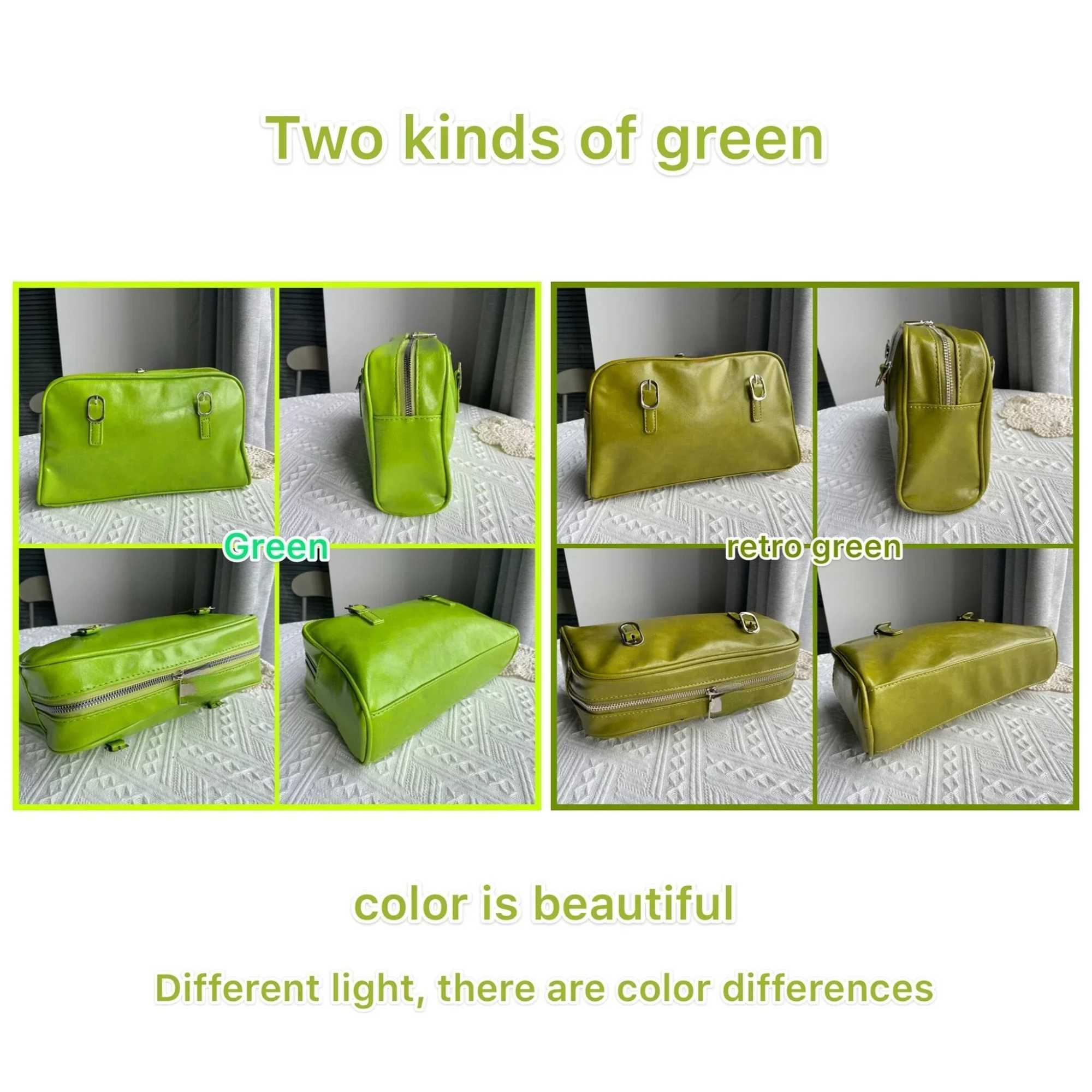 Fi Wen Green Big Shoder Bags PU Leather Fem Purse Handbags Large Capacity Ladies Daily Small Casual Tote Bolso Mujer Z250120