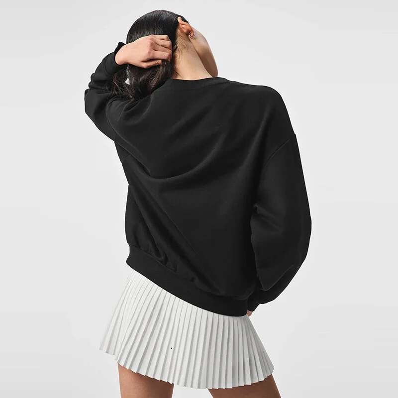 Autumn Winter Neutral Accolade Round Neck Hoodie Fashionable And Comfortable Solid Color Street Wear Running Sports Top
