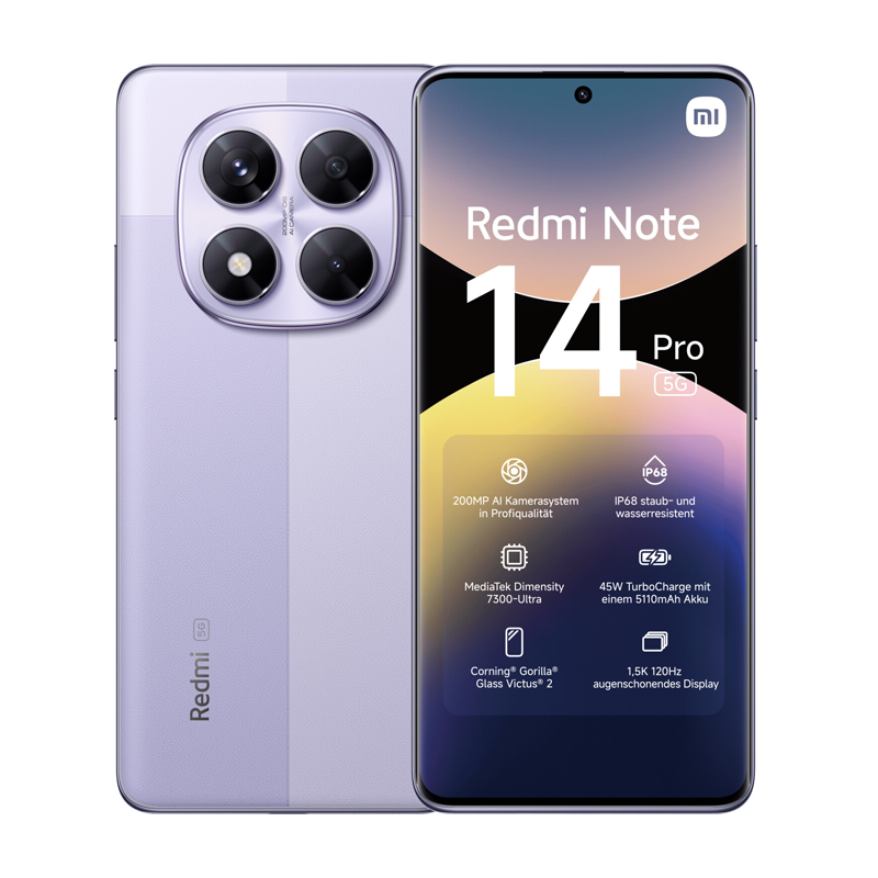 Redmi Note 14 Pro 5G Global Version Smartphone Dimensity 7300-Ultra NFC 200MP Camera 1.5K 120Hz AMOLED Display