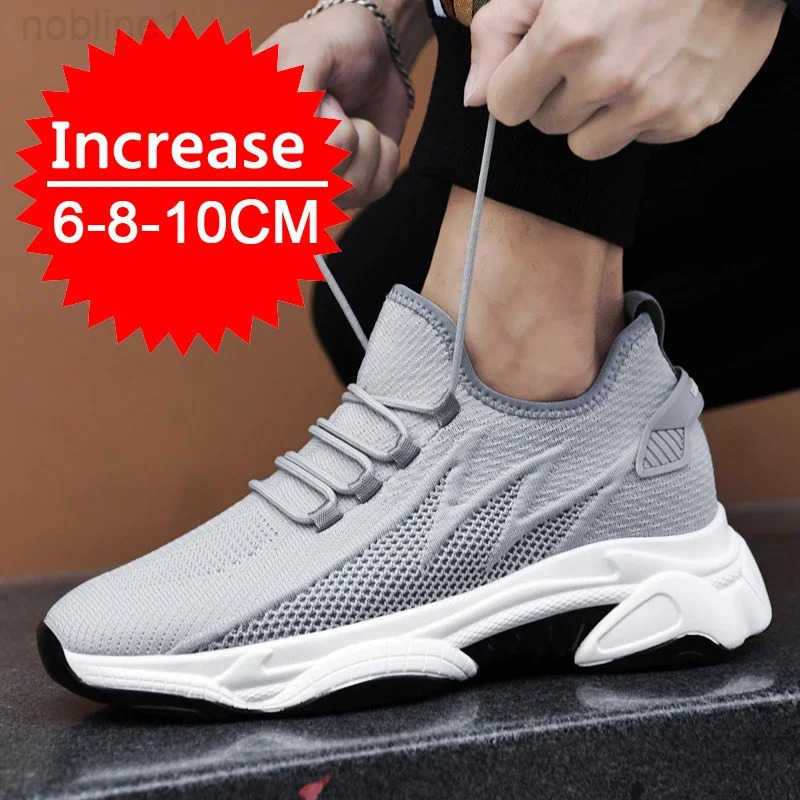 Men Sneakers Elevator Shoes Hidden H Breathable Heightening Shoes For Men Increase Insole 6-8-10CM Mens Casual Height Shoes Z250120