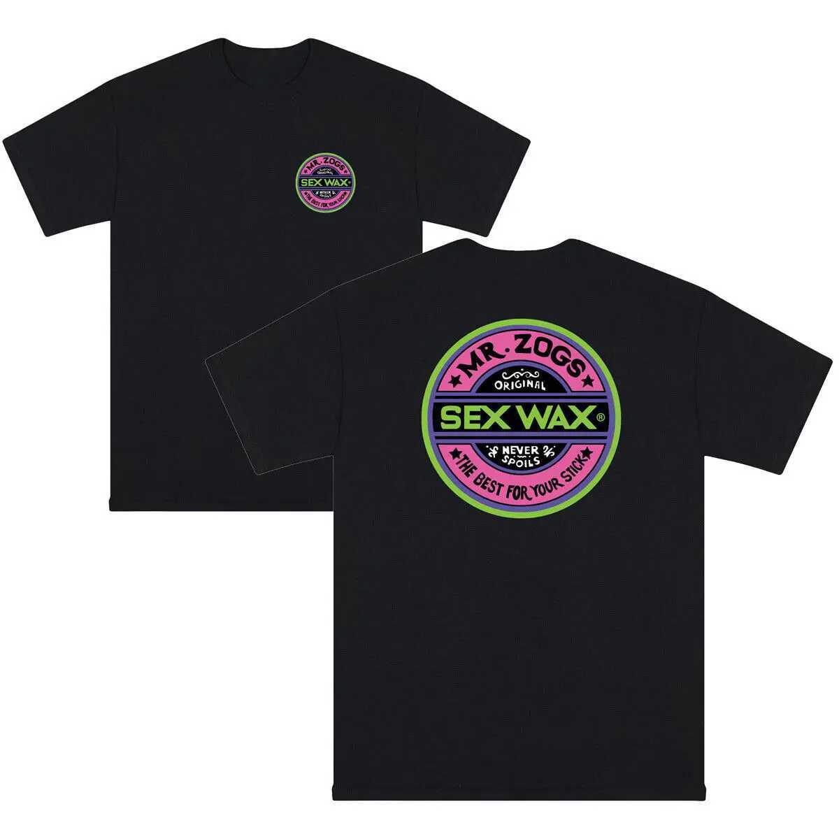 Men's T-Shirts Sex Wax Mr Zogs Surf Shirt Fluoro Black H25120