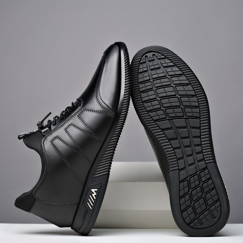 Leather 6cm invisible inner increase men's shoes Autumn breathable mesh surface sports casual shoes 8cm increase men's leather shoes 37-45 f