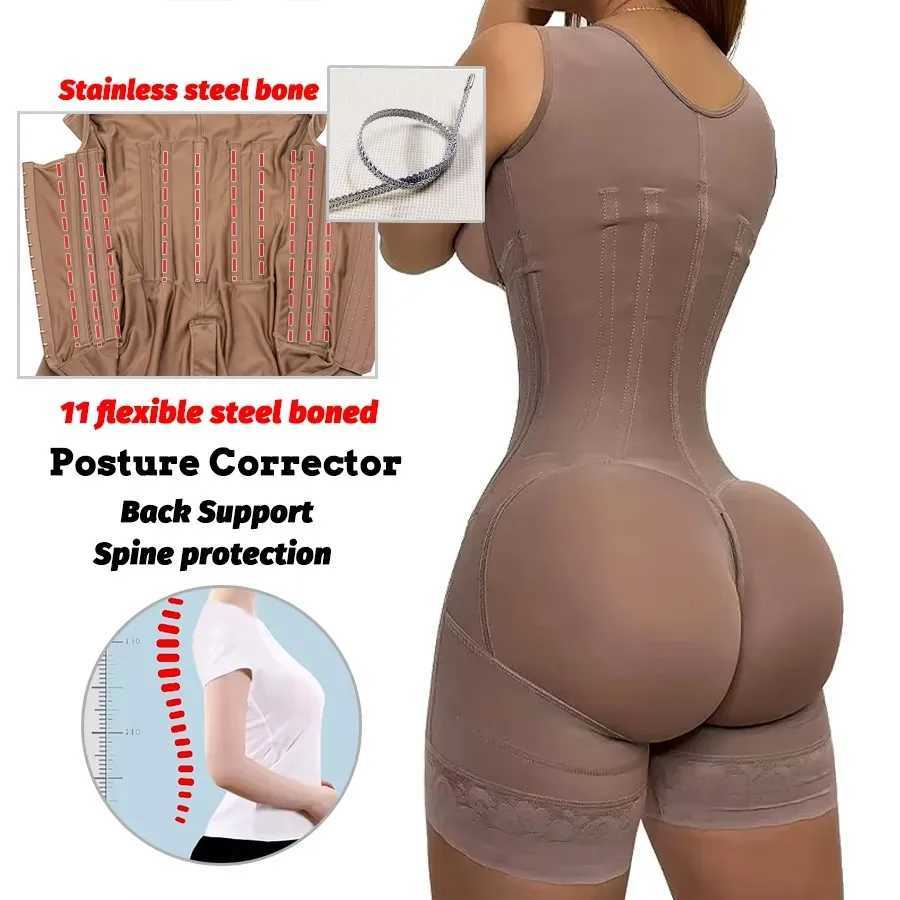 High Compression Girdle Shaper Colombian Fajas Shapewear Postpartum Belly flat Sheath Waist Trainer Belts Woman Extreme Corset W250120