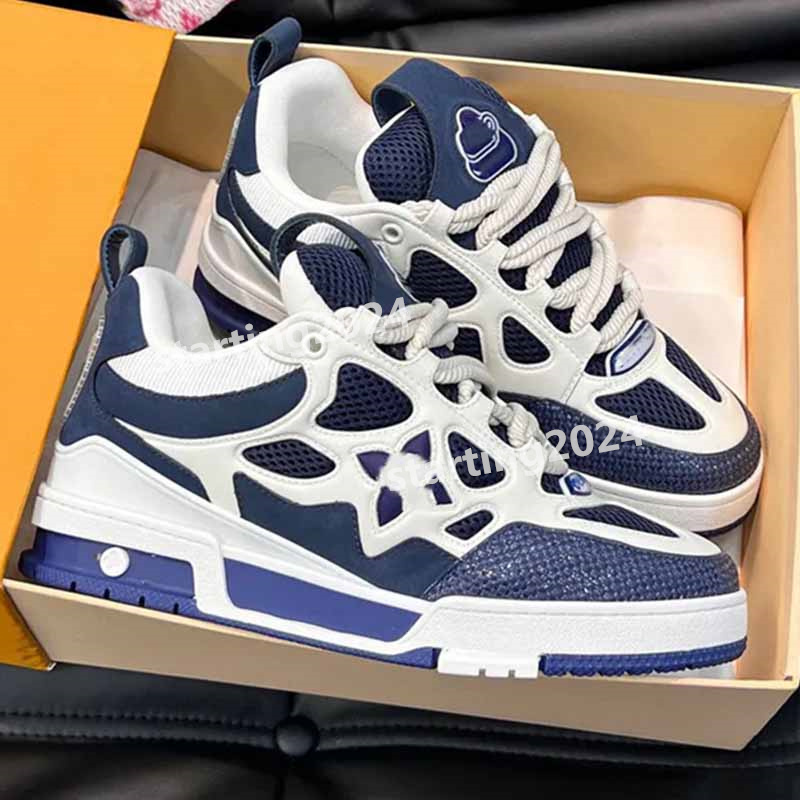 Designer Chunky Skate Shoes New color scheme Men Shoes Skate Sneaker Womem Sneakers Calf Leather Platform Sneakers Rubber Casual Vintage Shoes P20