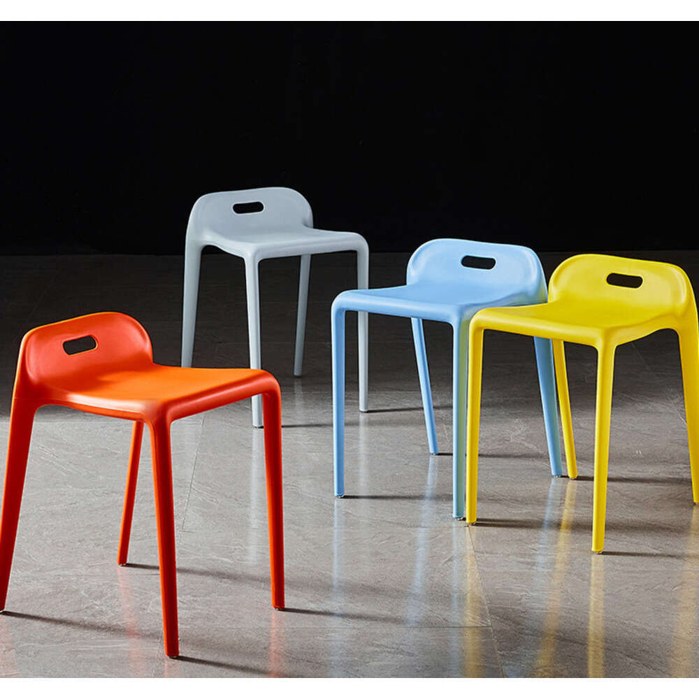 0179 Plastic thickened for home use, living dining, high simple modern table square stool, dining room and other chairs