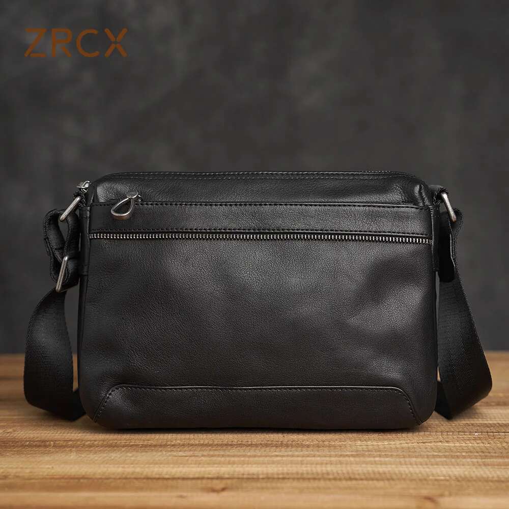 ZRCX Men's 100% Genuine Leather Baowhide Crossbody Bag Men Shoulder Large Capacity For Male Messenger Tote Bags